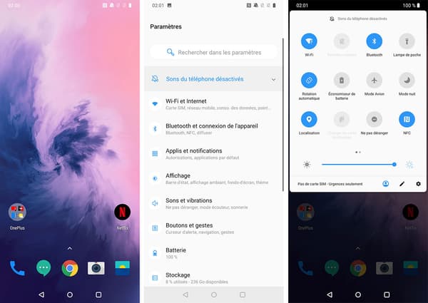 L'interface du OnePlus 7 L'interface du OnePlus 7