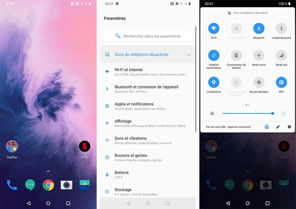 L'interface du OnePlus 7