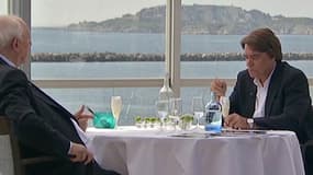 Bernard tapie à table avec Jean-Claude Gaudin