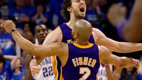 Pau Gasol et Derek Fisher