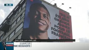 Mondial: géante fresque à l'effigie de Kylian Mbappé à Bondy
