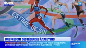 Rhône: une fresque rend hommage à 22 champions olympiques et paralympiques à Taluyers