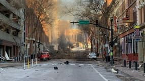 Nashville, dans le Tennessee après une explosion, le 25 décembre 2020