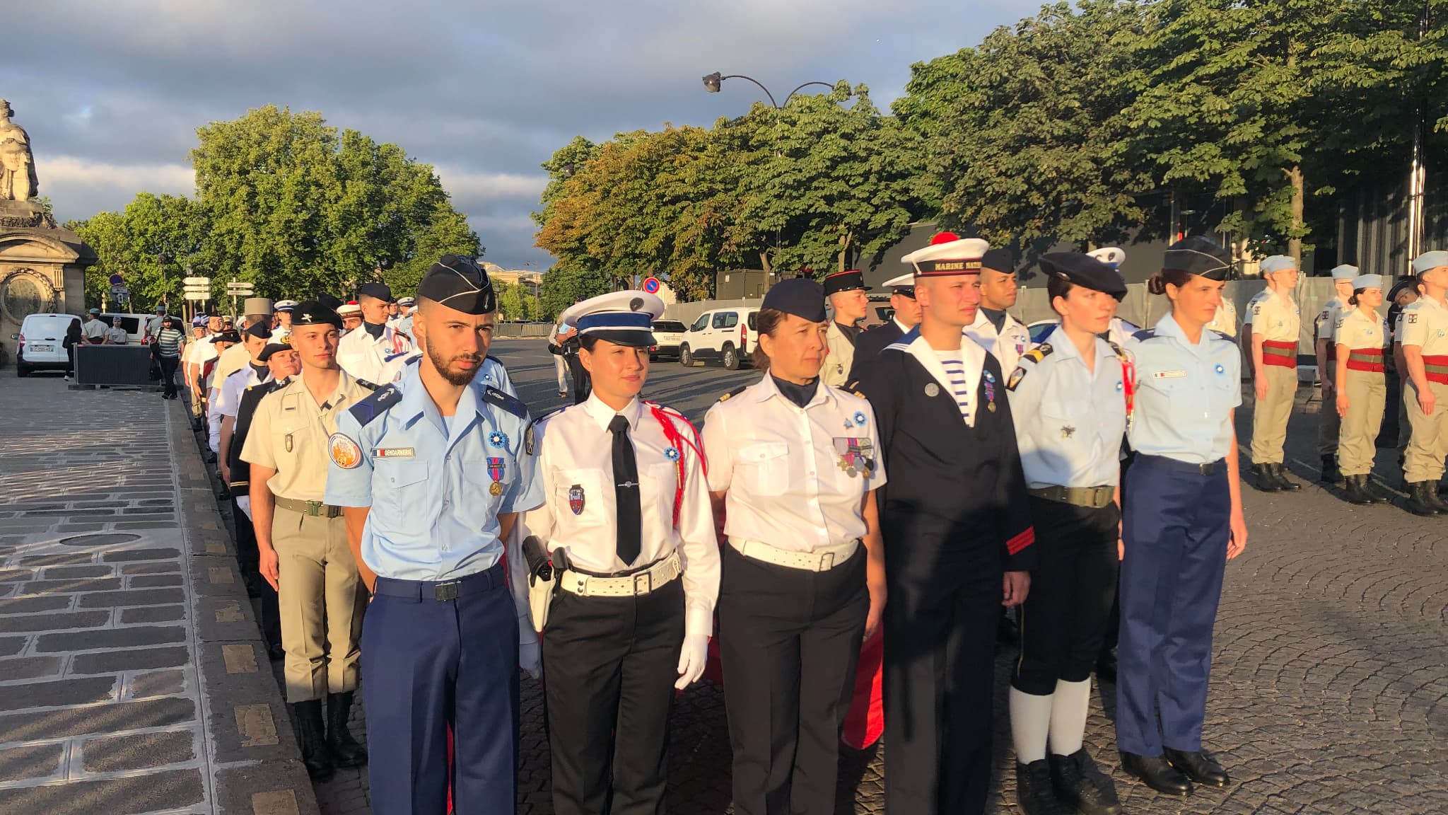 Dernière répétition sur la place de la Concorde pour la cérémonie du 14 Juillet. 