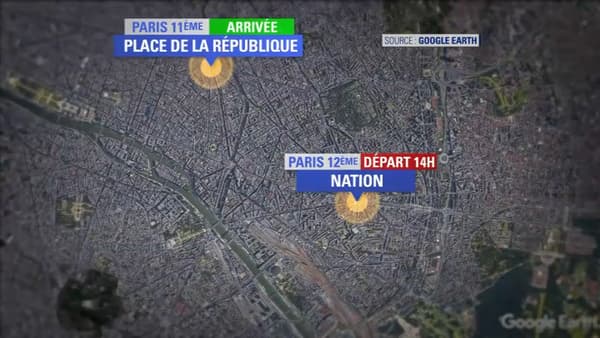 La manifestation de ce jeudi partira de la place de la Nation. La manifestation de ce jeudi partira de la place de la Nation.