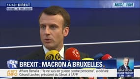Brexit: Pour Emmanuel Macron, si les députés britanniques rejettent une nouvelle fois l'accord, ce sera "un no deal"