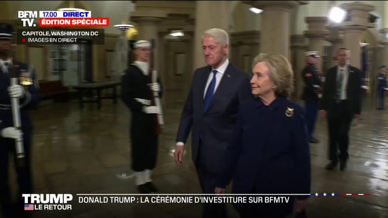 Investiture de Donald Trump: l'entrée au Capitole des anciens présidents Bill Clinton, George W. Bush et Barack Obama