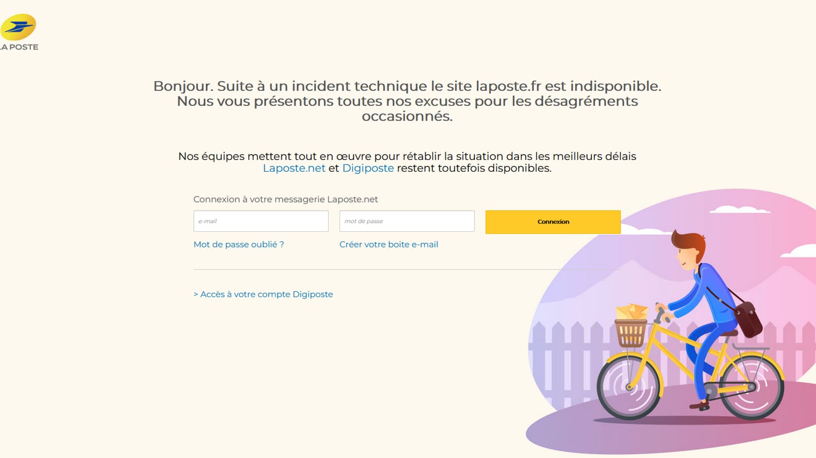 Le site web de la Poste mercredi 12 janvier Le site web de la Poste mercredi 12 janvier