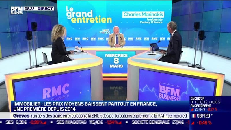 Charles Marinakis (Century 21 France) : Immobilier, les prix moyens baissent partout en France - 08/03