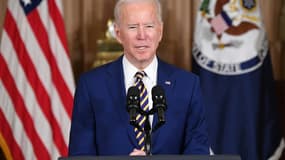 Joe Biden lors d'un discours sur la politique étrangère au département d'Etat à Washington le 4 février 2021