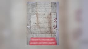 La lettre datant de 1801 retrouvée dans un grenier à Thiers, dans le Puy-de-Dôme.
