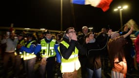 Des manifestants du convoi de la liberté à Chartres, le 11 février 2022