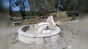 La fountain of love du parc de Miribel Jonage détruite
