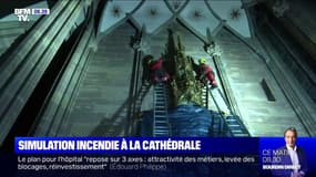 Les images d'une simulation d'incendie à la cathédrale de Strasbourg où les pompiers devaient sauver les nombreuses œuvres d'art