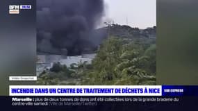Nice: un incendie s'est déclaré dans un bâtiment de traitement de déchets samedi
