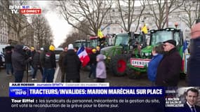 Colère des agriculteurs: Marion Maréchal, tête de liste "Reconquête" aux européennes, a rendu visite aux manifestants sur l'esplanade des Invalides