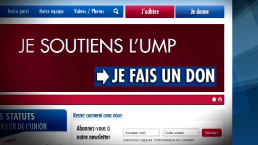 La plate-forme de dons de l'UMP sur Internet.