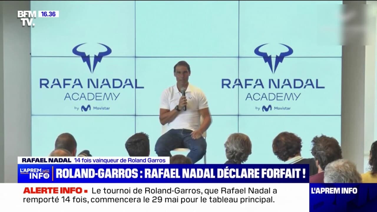 Rafael Nadal "Je ne serai malheureusement pas présent à RolandGarros"