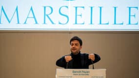 Benoît Payan, le maire de Marseille, lors d'une conférence de presse le 7 janvier 2021
