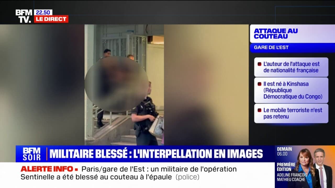 Militaire Blessé Au Couteau à Paris Les Images De Linterpellation De