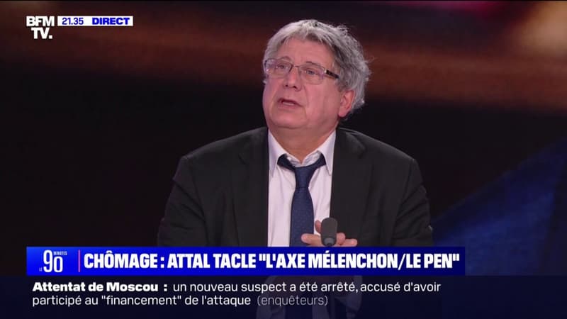 &quot;Un pavé politicien fait pour éviter de parler du problème&quot;: Éric Coquerel (LFI) répond aux propos de Gabriel Attal évoquant &quot;un axe Mélenchon / Le Pen&quot; contre la réforme de l&#039;assurance chômage