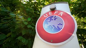 Le sigle de l'UEFA au quartier général à Nyon