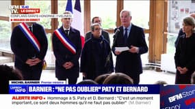 Hommage à Samuel Paty et Dominique Bernard: "Je veux vous dire le soutien et l'engagement de tout le gouvernement pour la sécurité et la sérénité", déclare Michel Barnier