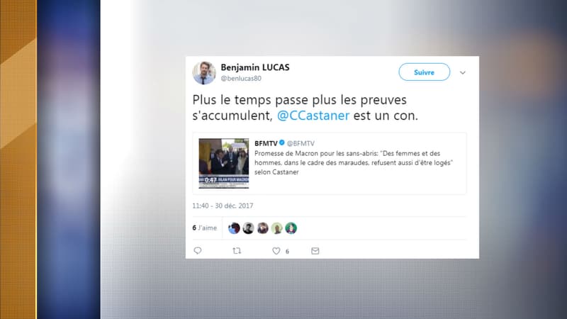 Le président des Jeunes socialistes s'est fendu d'un tweet acerbe sur le chef de La République en marche.