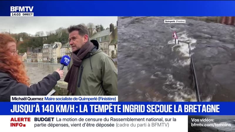 Tempête Ingrid en Bretagne: "Il y a une légère décrue", explique le maire de Quimperlé