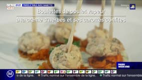 A table avec Babette : Boulettes de poulet à la crème d'herbes et ses carottes confites - 08/02