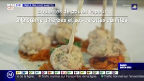 A table avec Babette : Boulettes de poulet à la crème d'herbes et ses carottes confites - 08/02