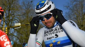 Le cycliste italien  Sonny Colbrelli (Bahrain Victorious) avant Het Nieuwsblad', le 26 février 2022