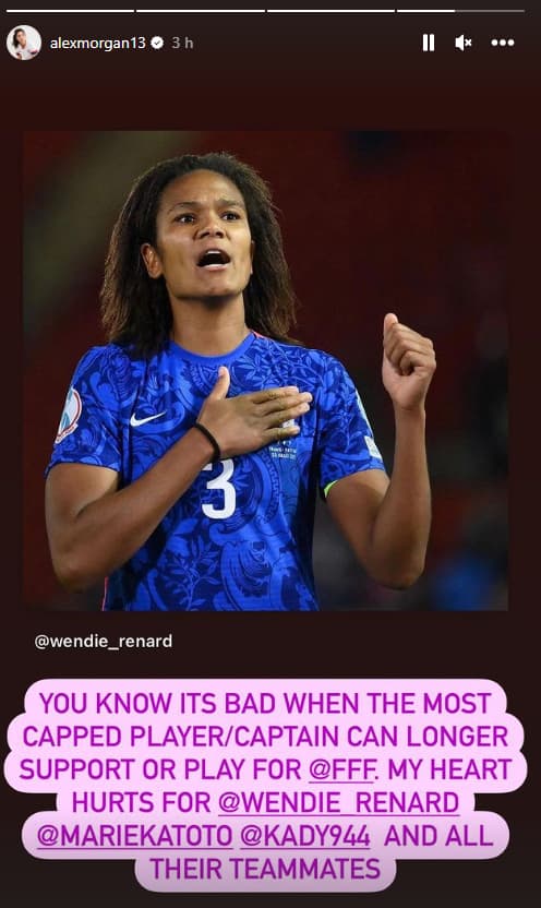 Alex Morgan apporte son soutien à Wendie Renard Alex Morgan apporte son soutien à Wendie Renard