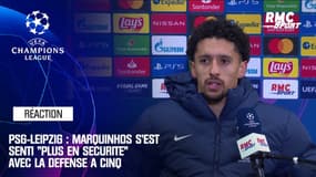 PSG-Leipzig : Marquinhos s'est senti "plus en sécurité" avec la défense à cinq