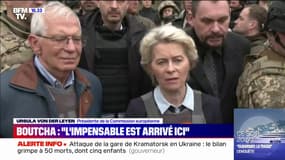 À Boutcha, Ursula von der Leyen dénonce les actions des forces russes: "Une armée impitoyable, sans état d'âme"