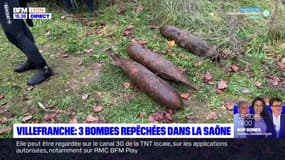 Villefranche: trois bombes repêchées dans la Saône