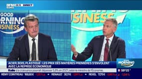 Olivier Salleron (Président de la Fédération Française du bâtiment): "La France a une forêt qui pourrait à 60 - 70% convenir à ses besoins intérieurs [...] Il y a encore quelques semaines, l'achat des troncs d'arbres partait encore directement en Chine"