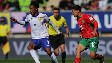 Coupe du monde U20 - France-Maroc, demi-finale - Lucas Michal et Yassine Khalifi, le 15 octobre 2025 à Valparaiso (Chili)