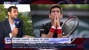 Roland-Garros : Florent Serra et Sarah Pitkowski épatés par l'étonnant Italien Marco Cecchinato, tombeur de Novak Djokovic !