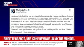 Décès de Brigitte Bardot: "Elle était incroyablement française", réagit Marine Le Pen