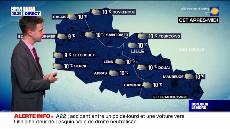 Météo Nord-Pas-de-Calais: de très nombreux nuages ce mercredi, jusqu'à 10°C à Calais et à Lille