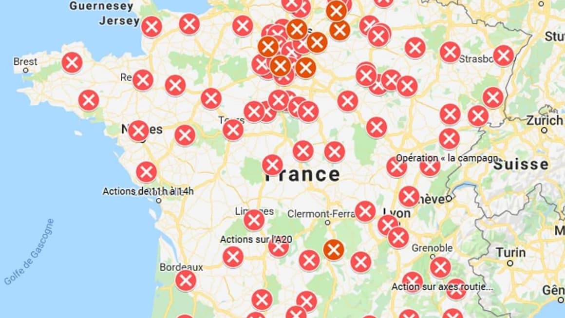 La carte des blocages des agriculteurs en France métropolitaine, le 24 janvier 2024. La carte des blocages des agriculteurs en France métropolitaine, le 24 janvier 2024.