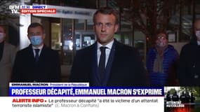 Emmanuel Macron: "Je veux dire à tous les enseignants de France que la Nation sera à leurs côtés pour les protéger"
