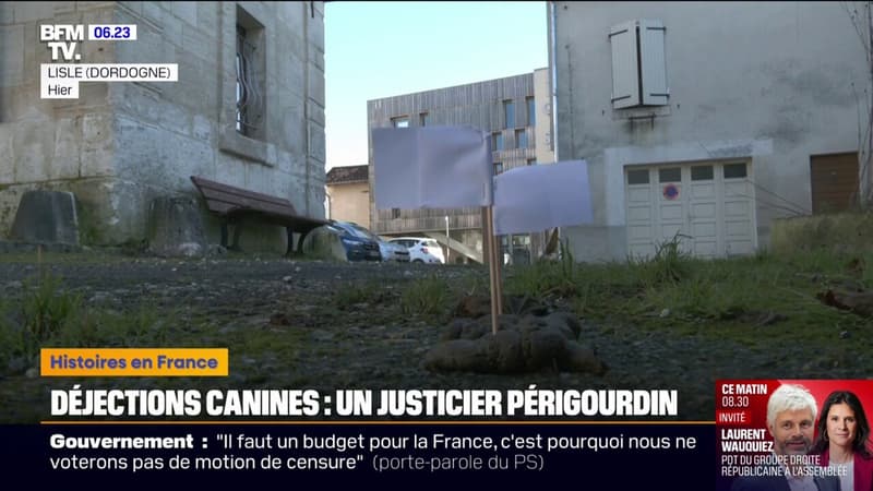 En Dordogne, à Lisle, un justicier mystère dépose des drapeaux sur les déjections canines