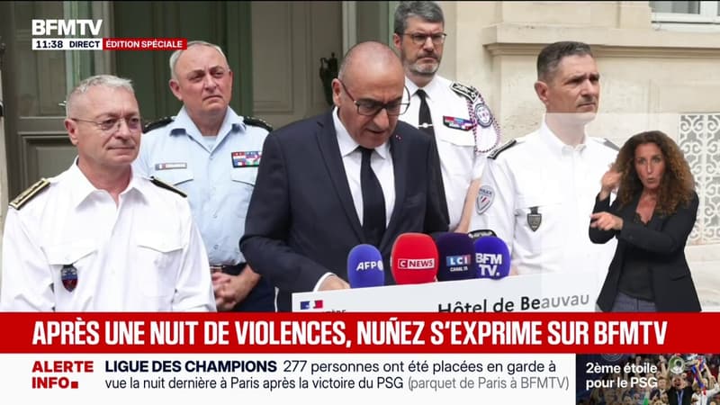 Débordements en marge de la victoire du PSG: "La situation a été globalement sous contrôle", assure Laurent Nuñez