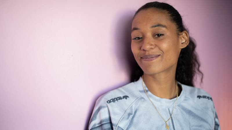 La rappeuse Laeti lors de la 30ème édition du festival "Les Vieilles Charrues" à Carhaix-Plouguer le 14 juillet 2022.