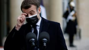 Emmanuel Macron devant la presse le 16 décembre à l'Elysée