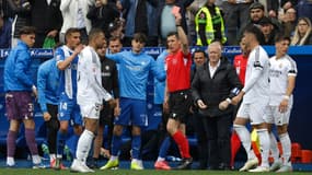 Kylian Mbappé au moment de sortir après son expulsion, le 13 avril 2025, contre Alavés