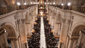 Le service commémoratif en l'honneur d'Elizabeth II à la cathédrale Saint Paul de Londres, le 9 septembre 2022.
