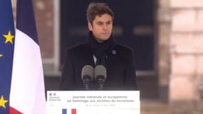 Gabriel Attal ce lundi 11 mars depuis la citadelle d'Arras pour la cérémonie en hommage aux victimes du terrorisme.